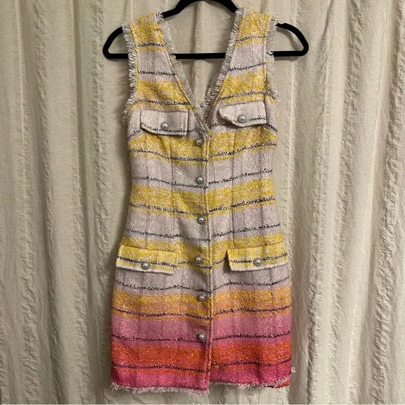 NWT Anthropologie Maeve Sleeveless Tweed Mini‎ Dress SIZE 0 Bachelorette Party - Picture 4 of 7